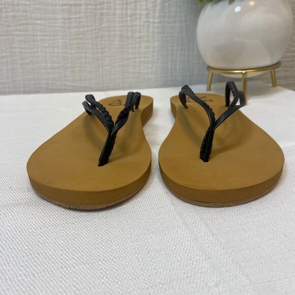 Roxy Flip Flop Sandals Women's Size 8 Black Strappy Beach Travel Vacation - Picture 4 of 7